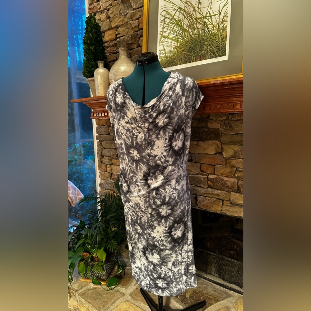 Michael Kors drape neck dress with shirred hip detail